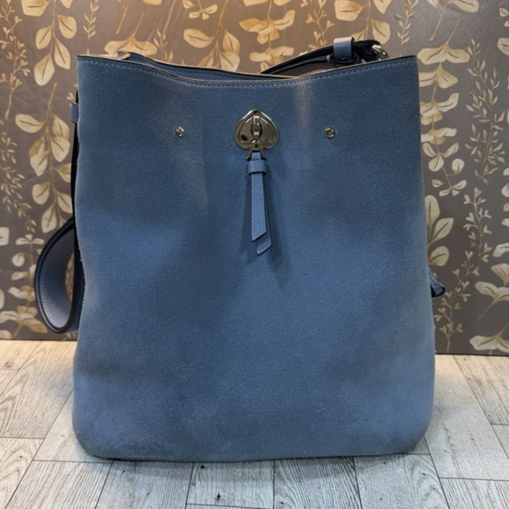 Kate Spade Marti Suede Large Bucket Bag Shoulder‎ Bag Crossbody Dusty Blue